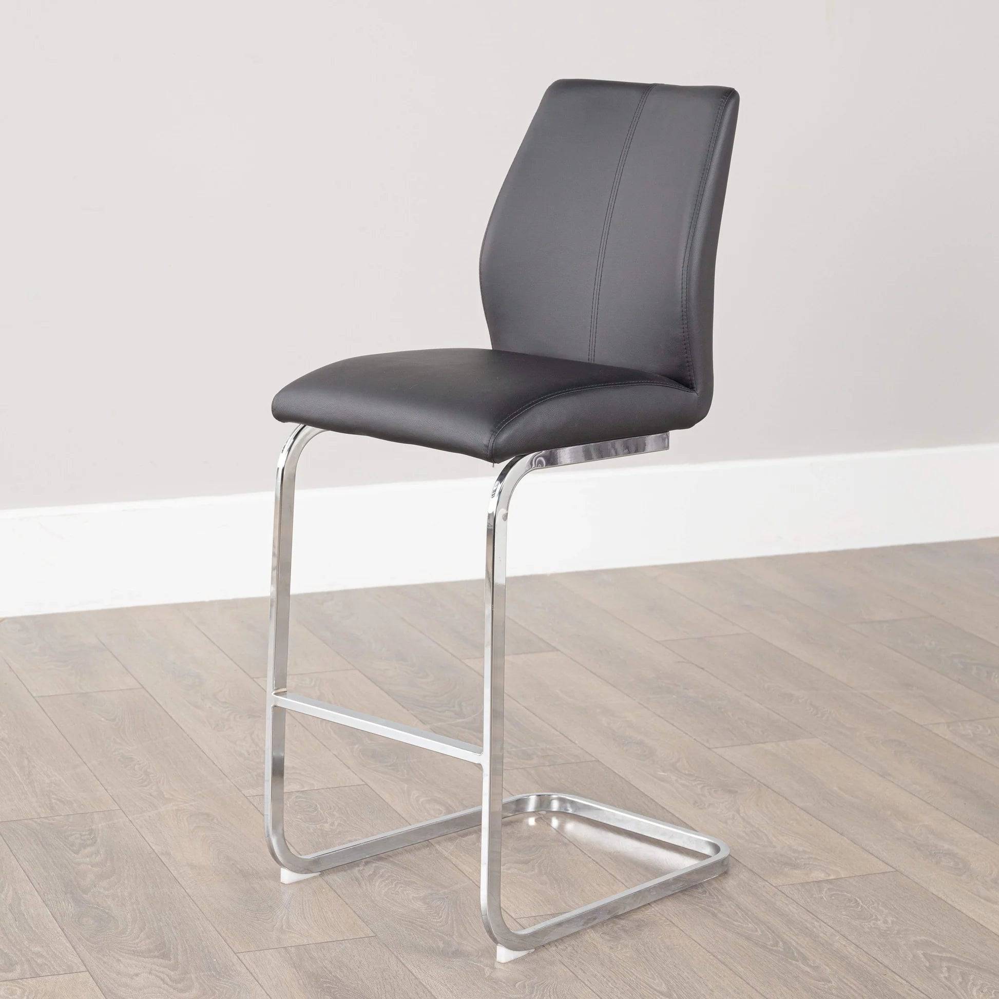 Elis Chrome Leg Bar Stools (pair) - Luxury Interiors