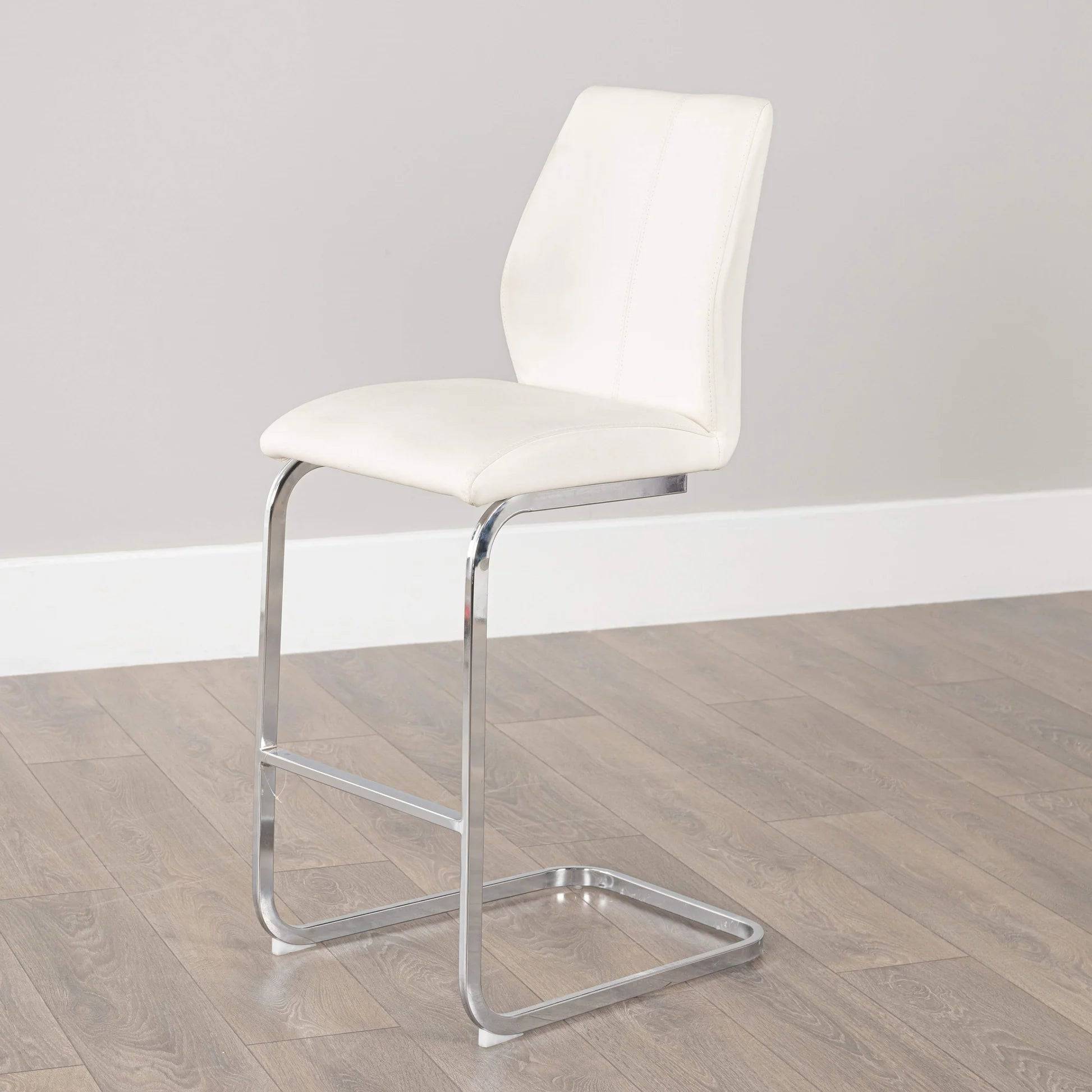 Elis Chrome Leg Bar Stools (pair) - Luxury Interiors