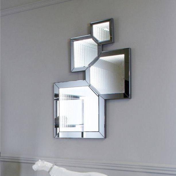 Smoked Mirror Infinity Abstract Wall Mirror - Luxury Interiors