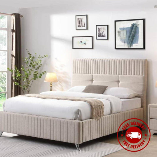 Callie Lined Modern Velvet Bedframe (FREE DELIVERY)