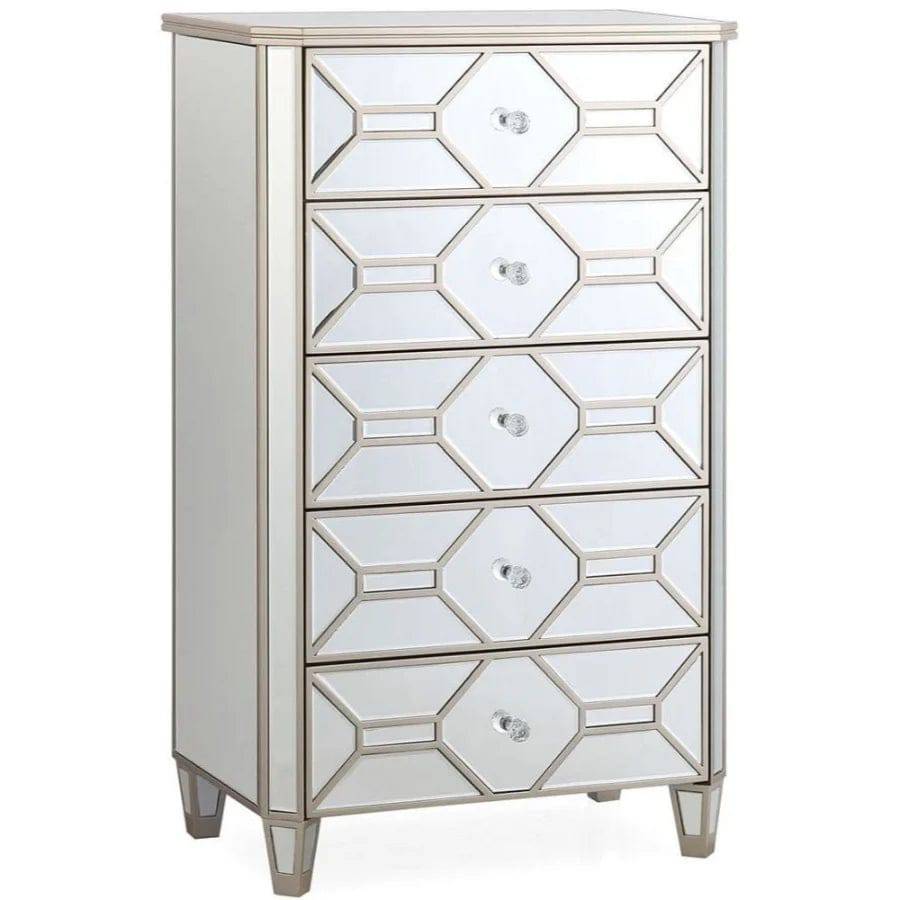 Rosa Mirrored Champagne Chest of Drawers