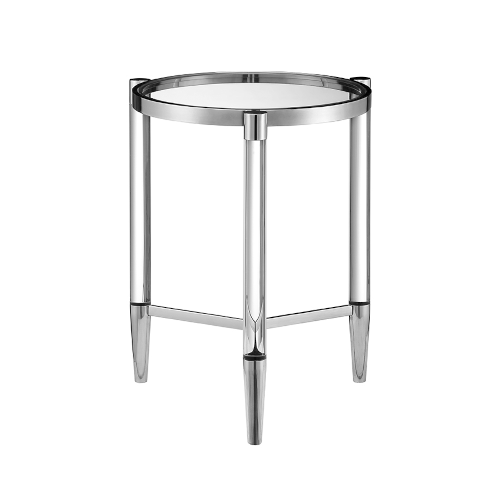 Marissa Silver Round Lamp Table - Luxury Interiors