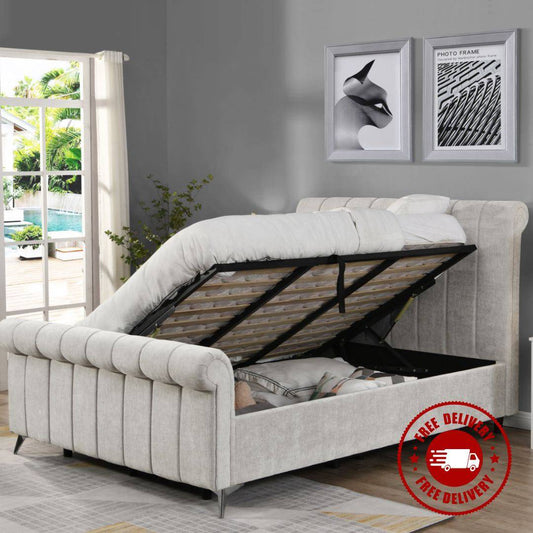 Carlotta Storage Bed Grey or Beige (FREE DELIVERY)