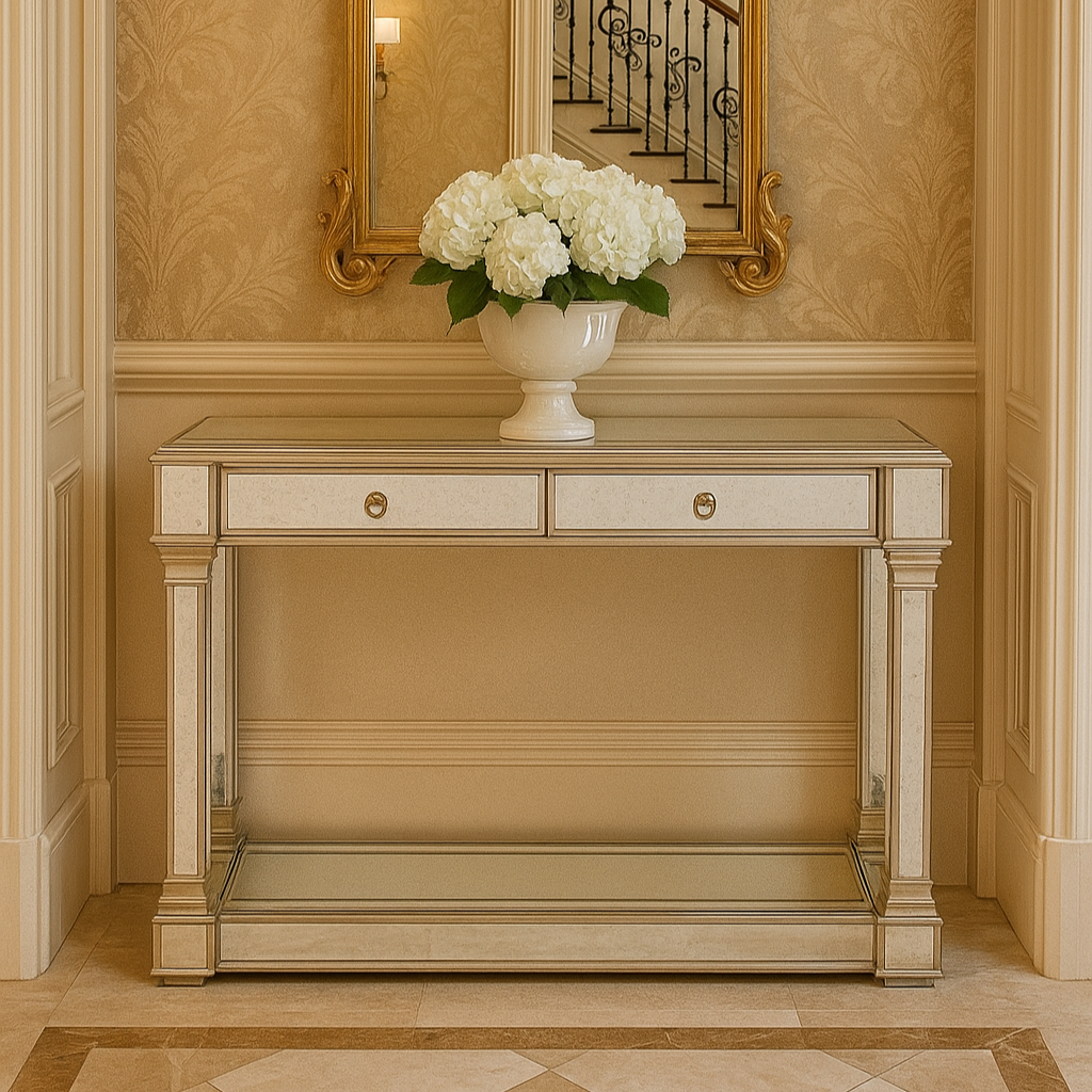 Varese Mirrorred Console Table - Luxury Interiors