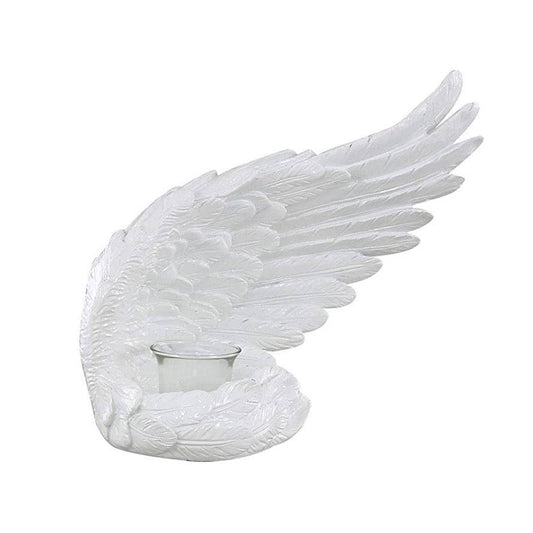 White Single Angel Wing Tea Light Holder