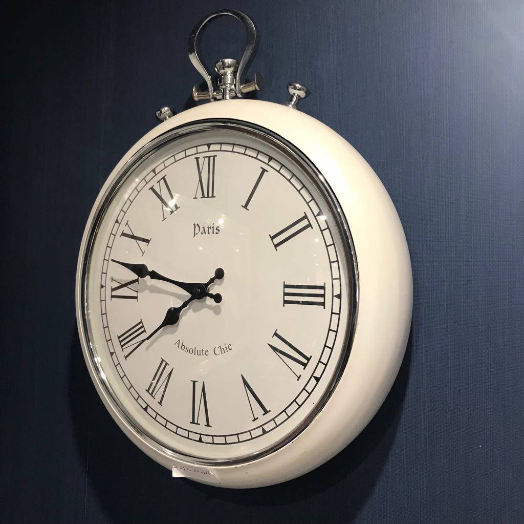 Lola White Vintage Clock - Luxury Interiors