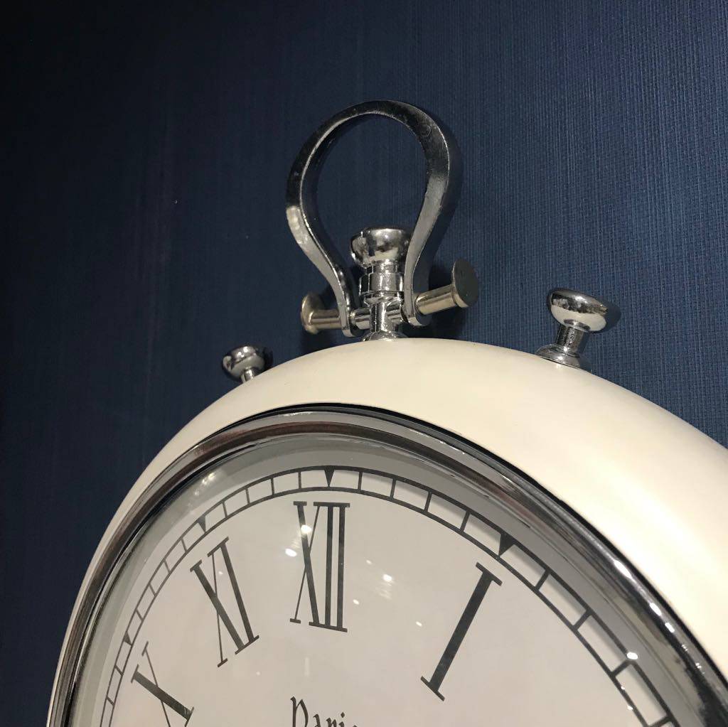 Lola White Vintage Clock - Luxury Interiors