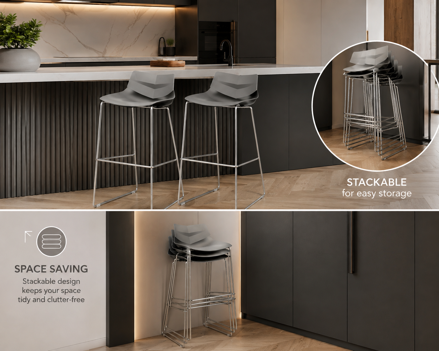 €49.00  Stackable Bar / Counter Stools