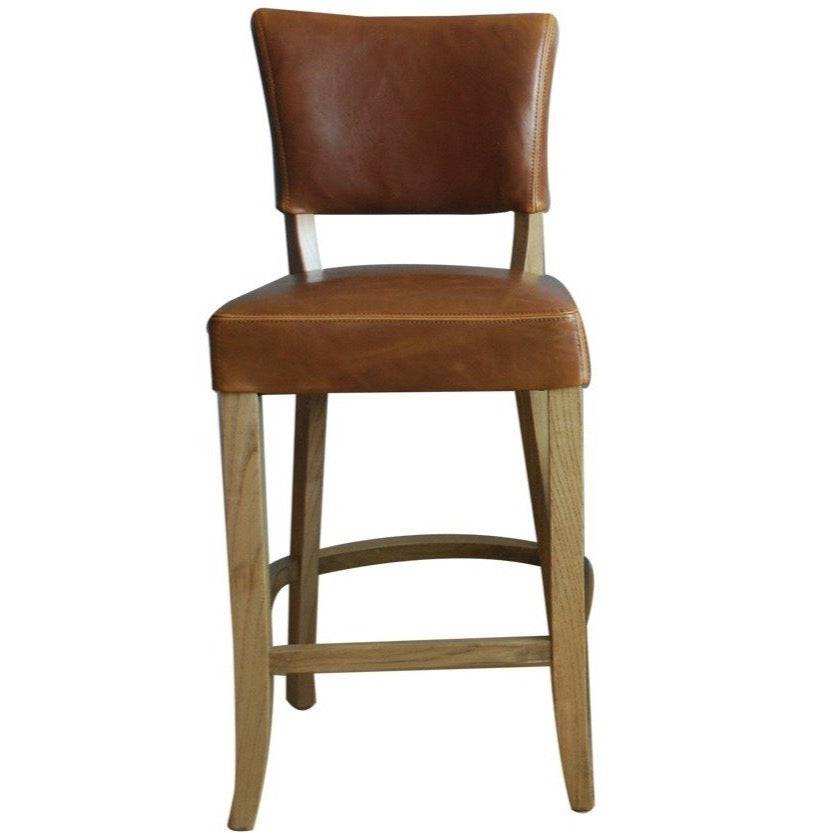 Leather Donna Bar Counter Stool (PAIR) - Luxury Interiors