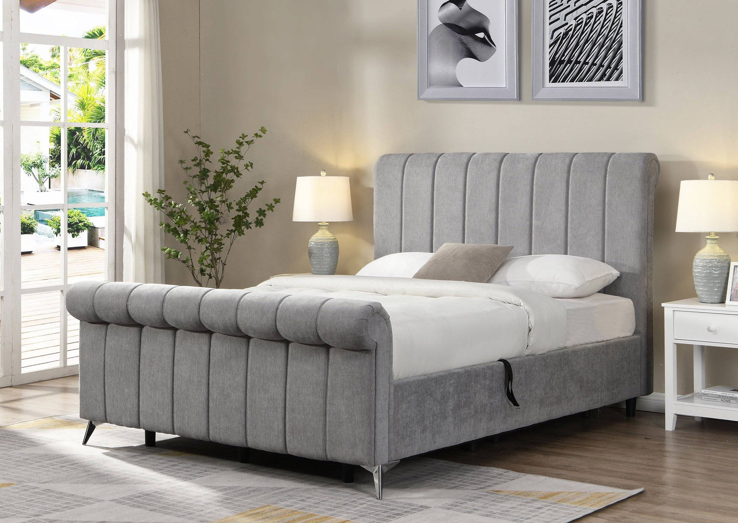 Carlotta Storage Bed Grey or Beige (FREE DELIVERY)