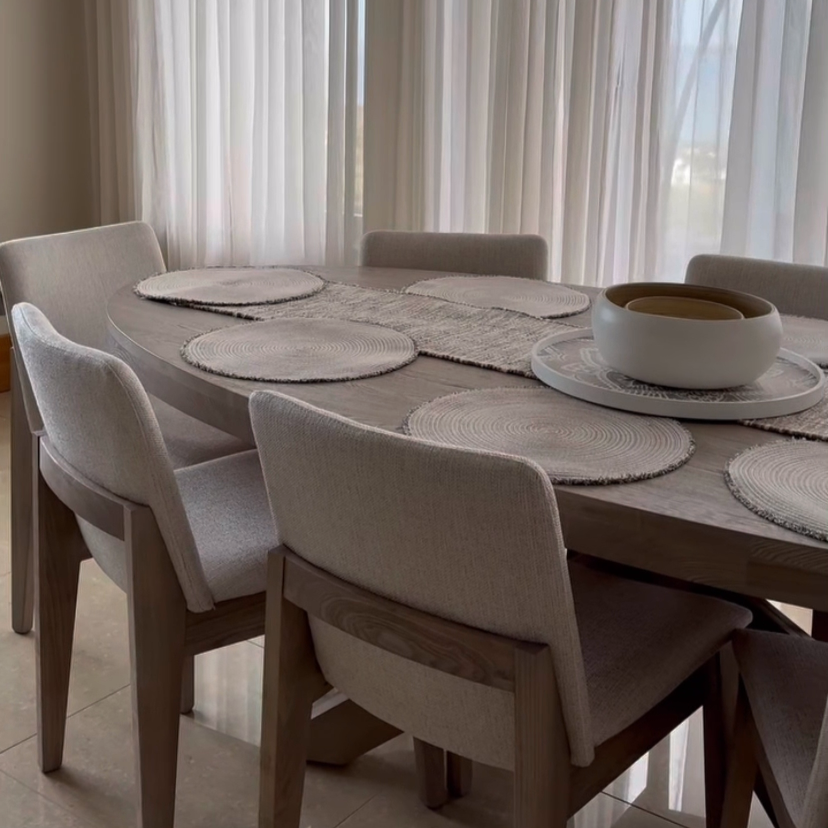 Fabien 1.9m Table Oval Scandinavian Dining Set - Luxury Interiors
