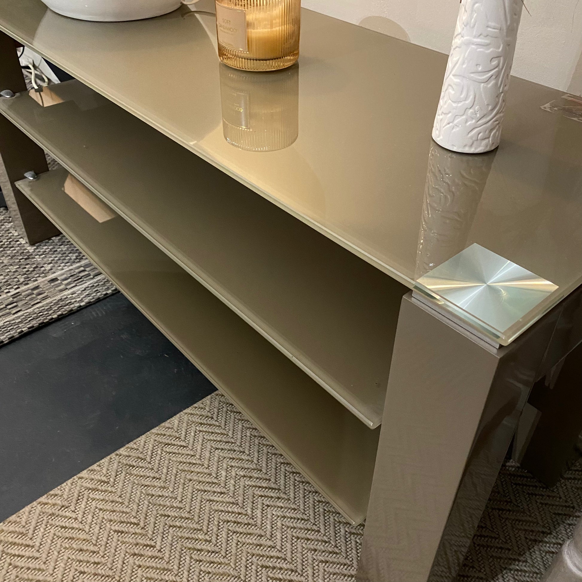 Brown Smoked TV Unit - Luxury Interiors