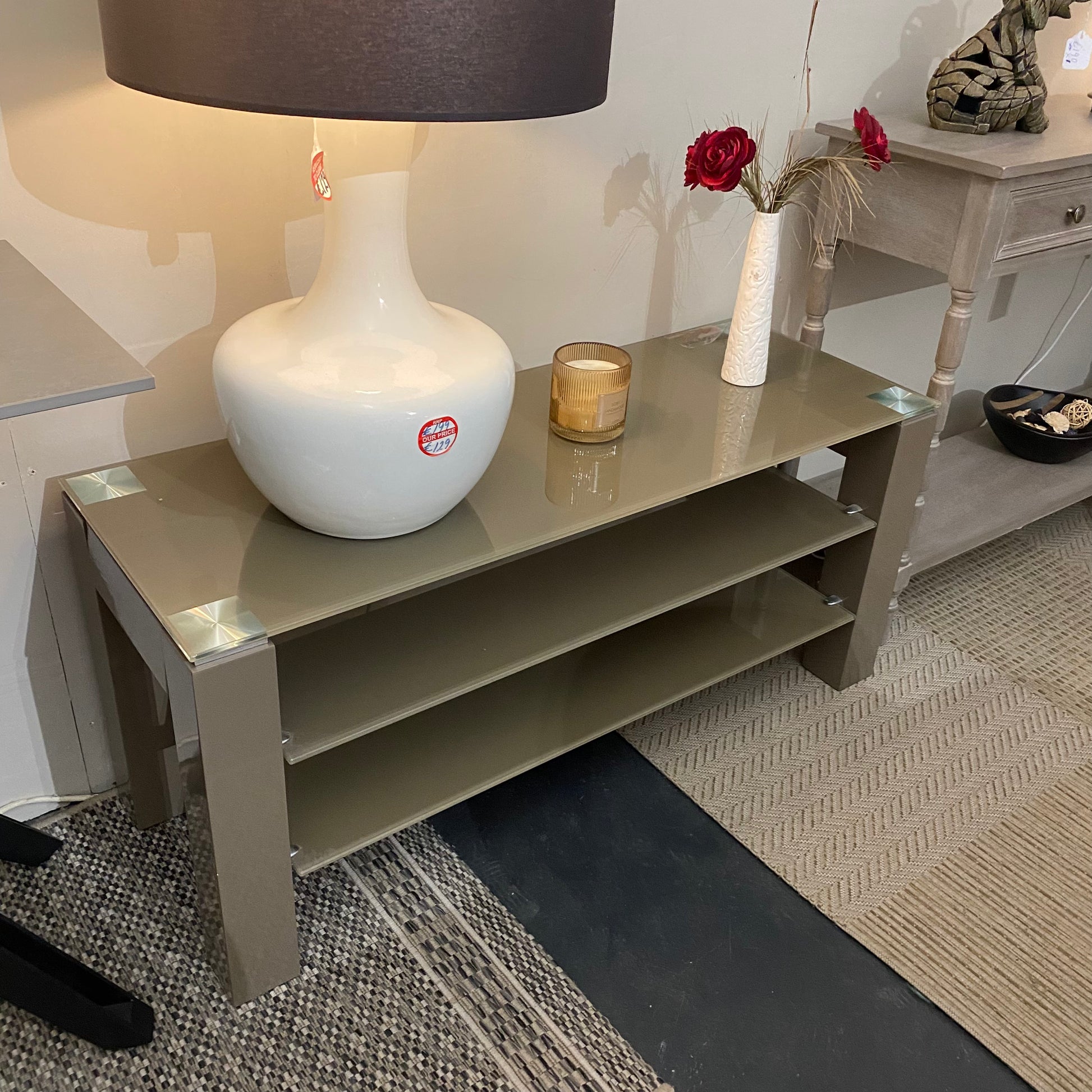 Brown Smoked TV Unit - Luxury Interiors