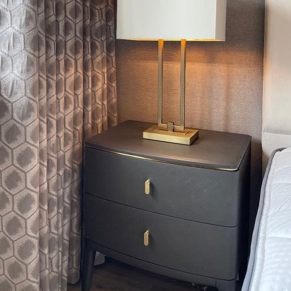 Darcy Ebony Bedside Table Free Delivery - Luxury Interiors