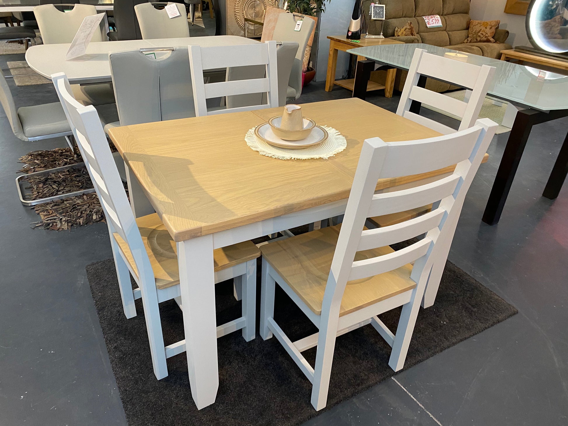 Ferndale 1.2m Grey & Oak Dining Set - Luxury Interiors