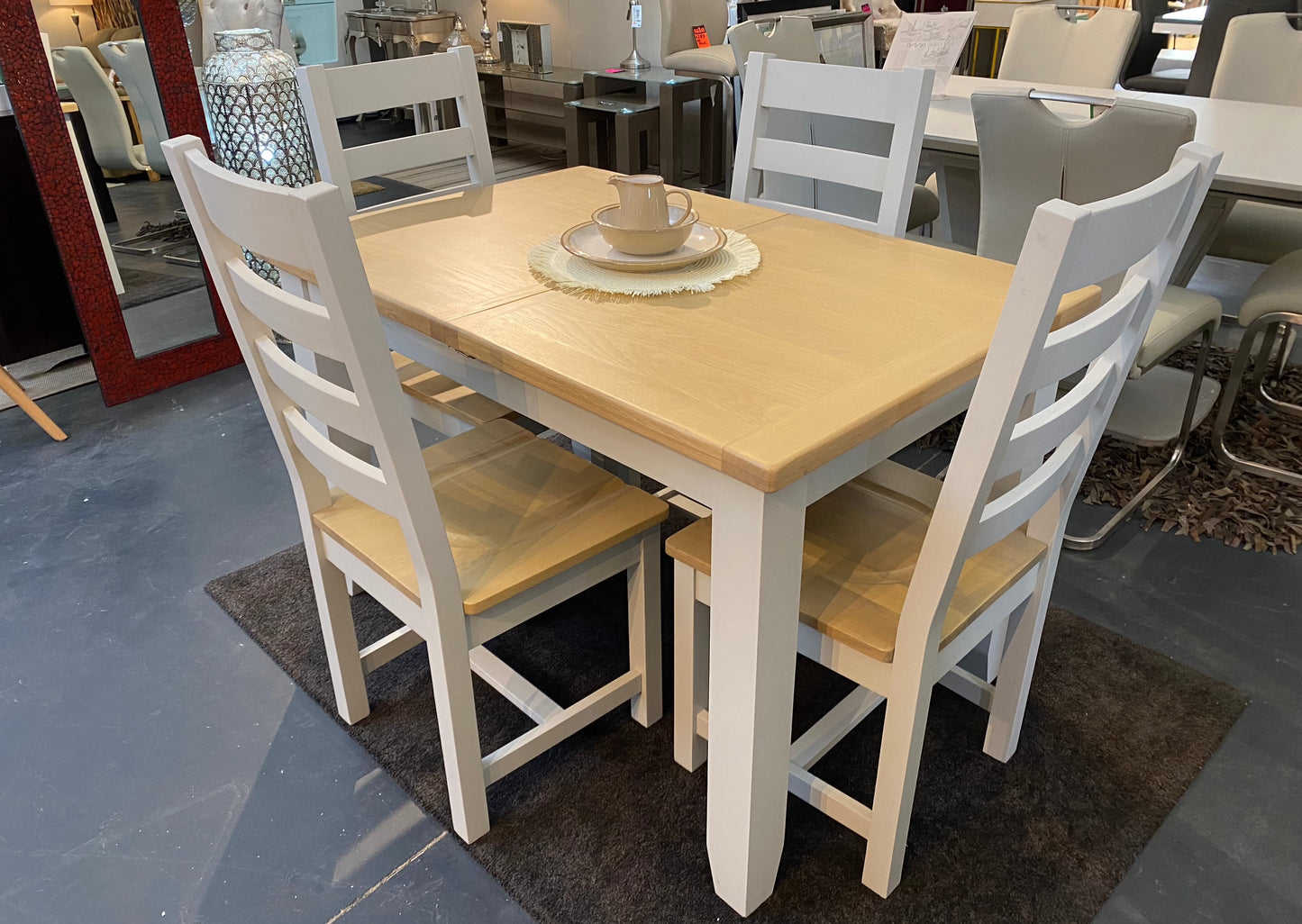 Ferndale 1.2m Grey & Oak Dining Set - Luxury Interiors