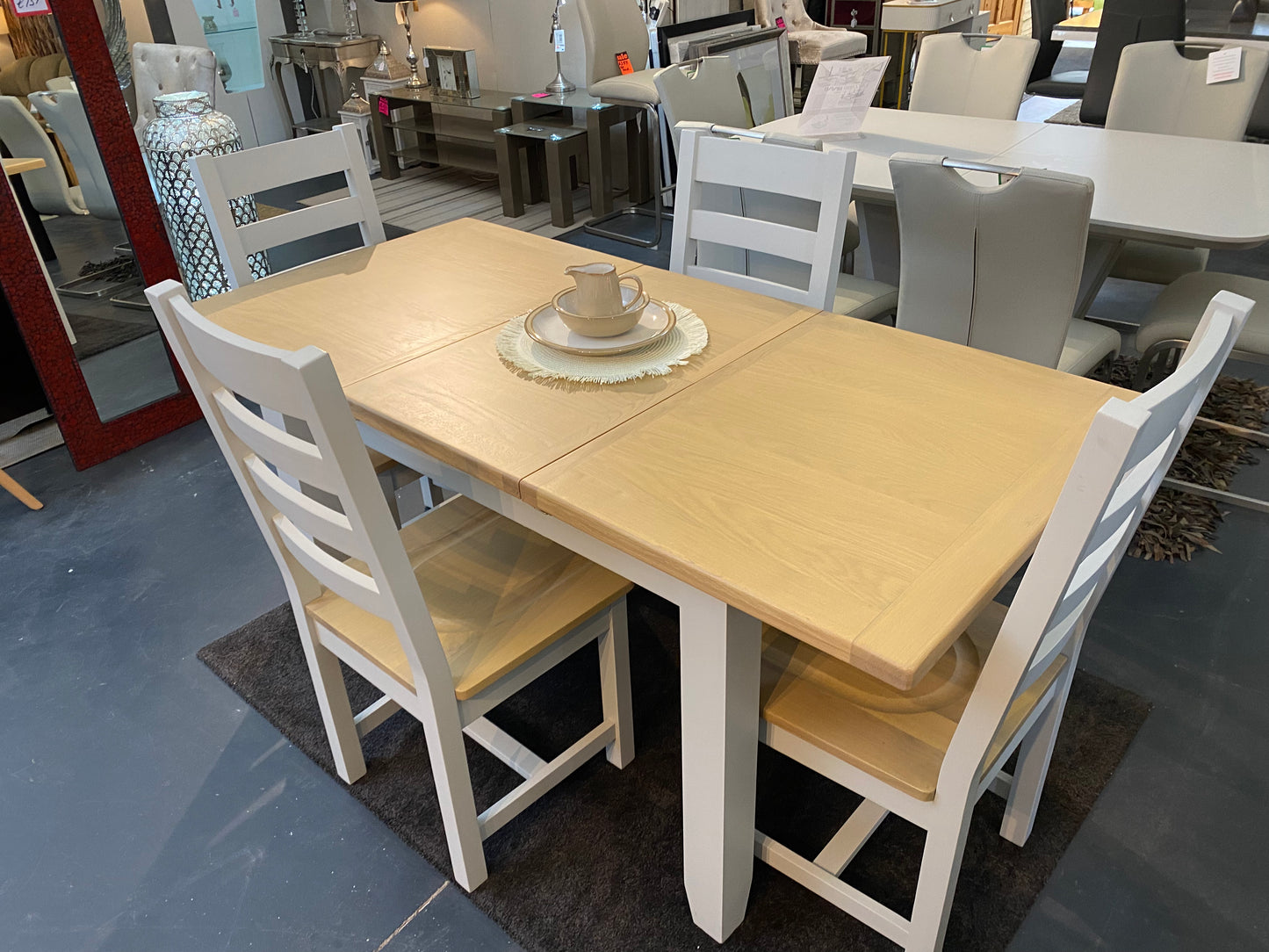 Ferndale 1.2m Grey & Oak Dining Set - Luxury Interiors