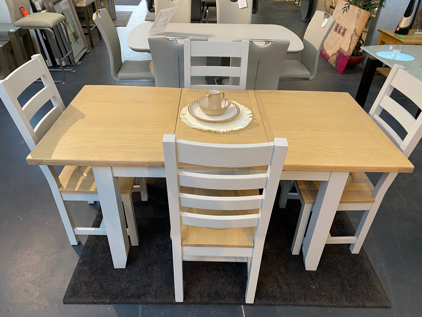 Ferndale 1.2m Grey & Oak Dining Set - Luxury Interiors