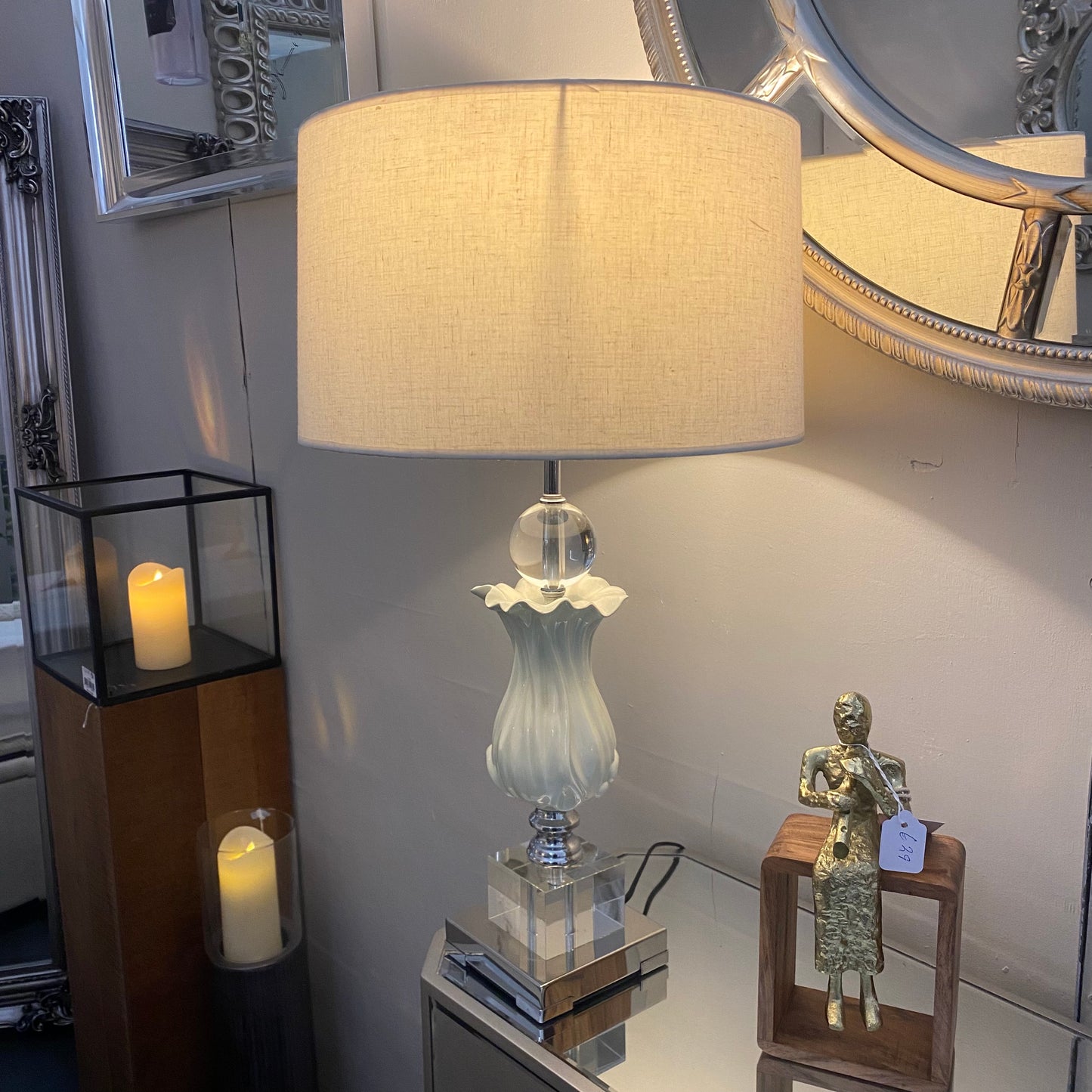 Dion Cream Table Lamp - Luxury Interiors