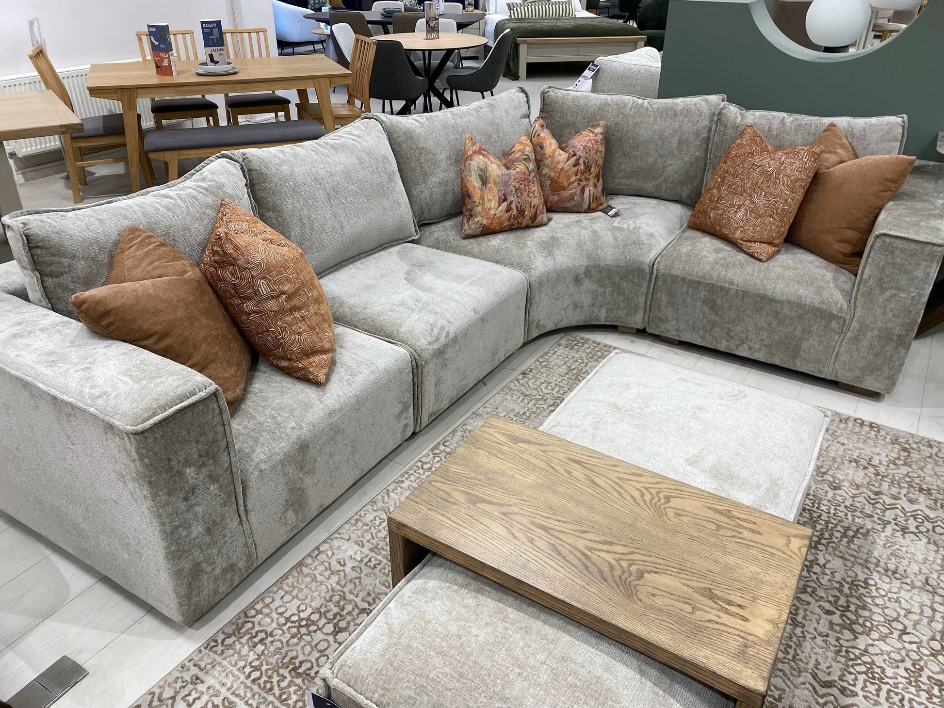 Bobbi Modular Chenille Corner Sofa - Luxury Interiors