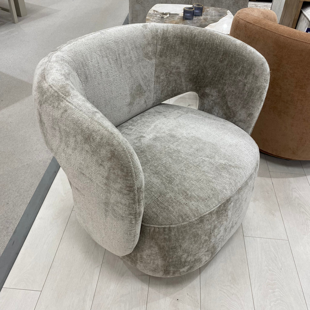 Kola Swivel Accent Chairs Mink - Luxury Interiors