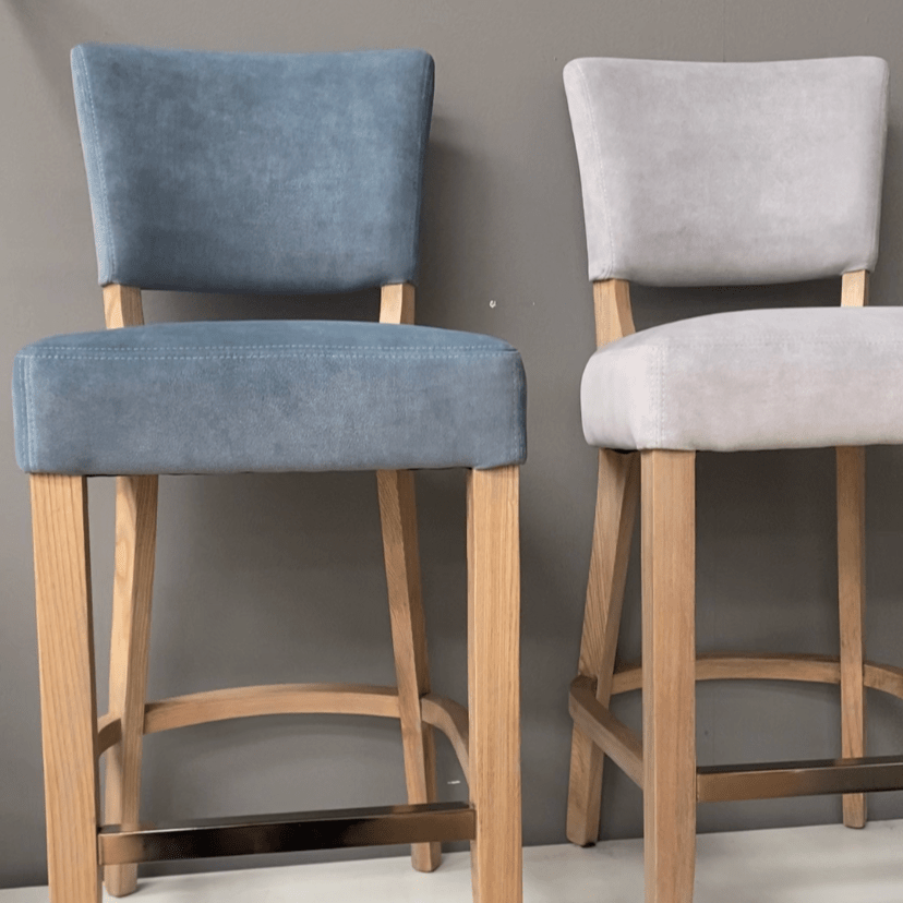 Donna Brushed Velvet Bar Stools (PAIR)