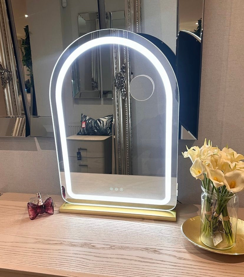 Hollywood arch vanity mirror gold 70 x 50cm