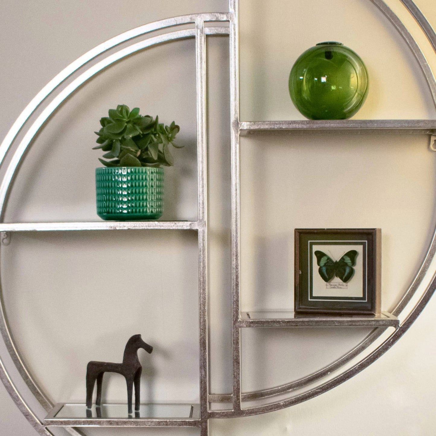 Harriet mirrored wall shelf silver