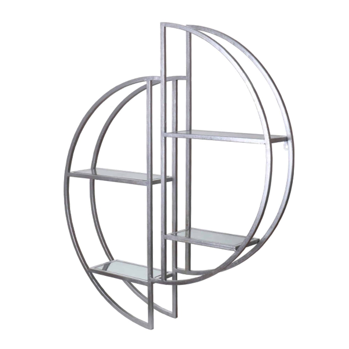 Harriet mirrored wall shelf silver