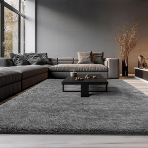 Empire Charcoal Shaggy Rug - Luxury Interiors