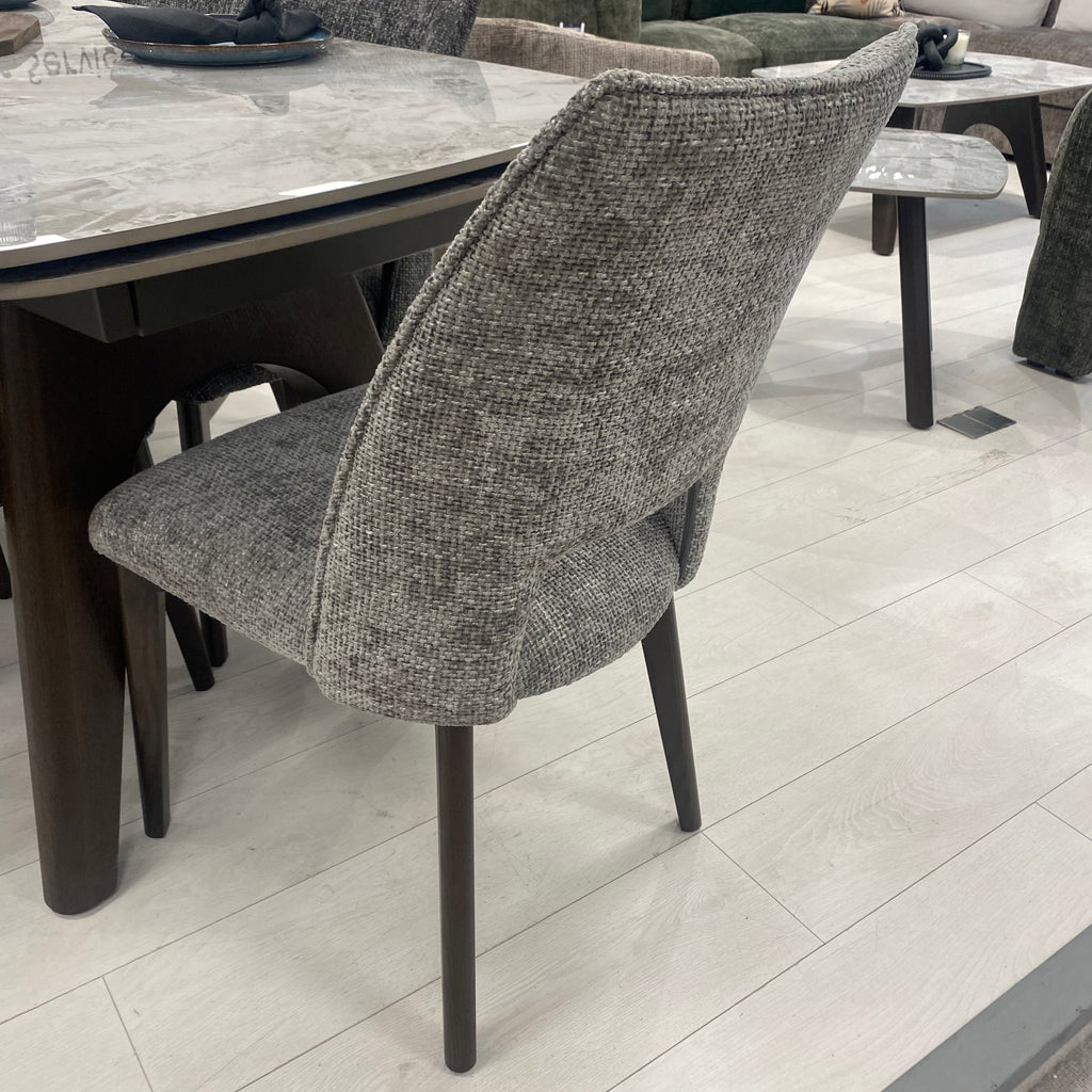 Westwood Chenille Grey Dining Chairs (Pair) - Luxury Interiors