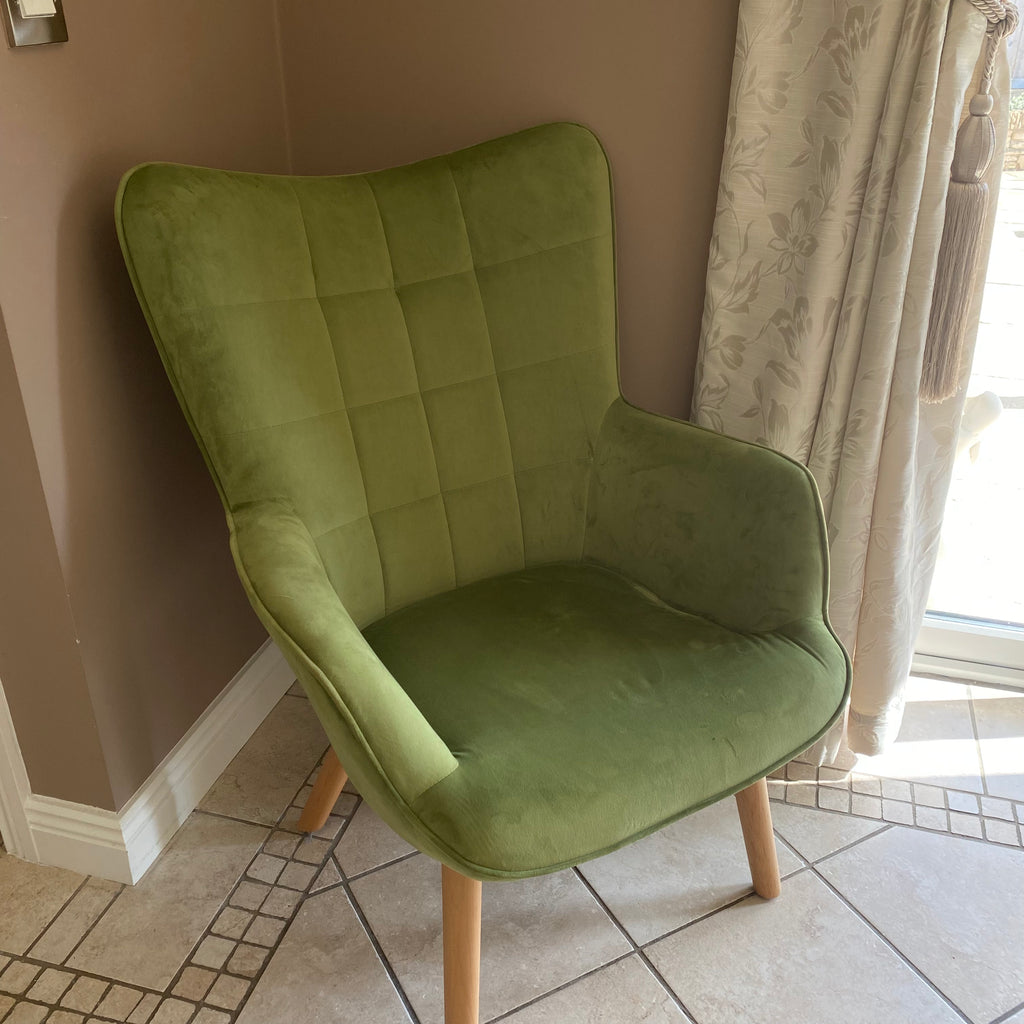 Forest Green Kayla Velvet Accent Chair - Luxury Interiors