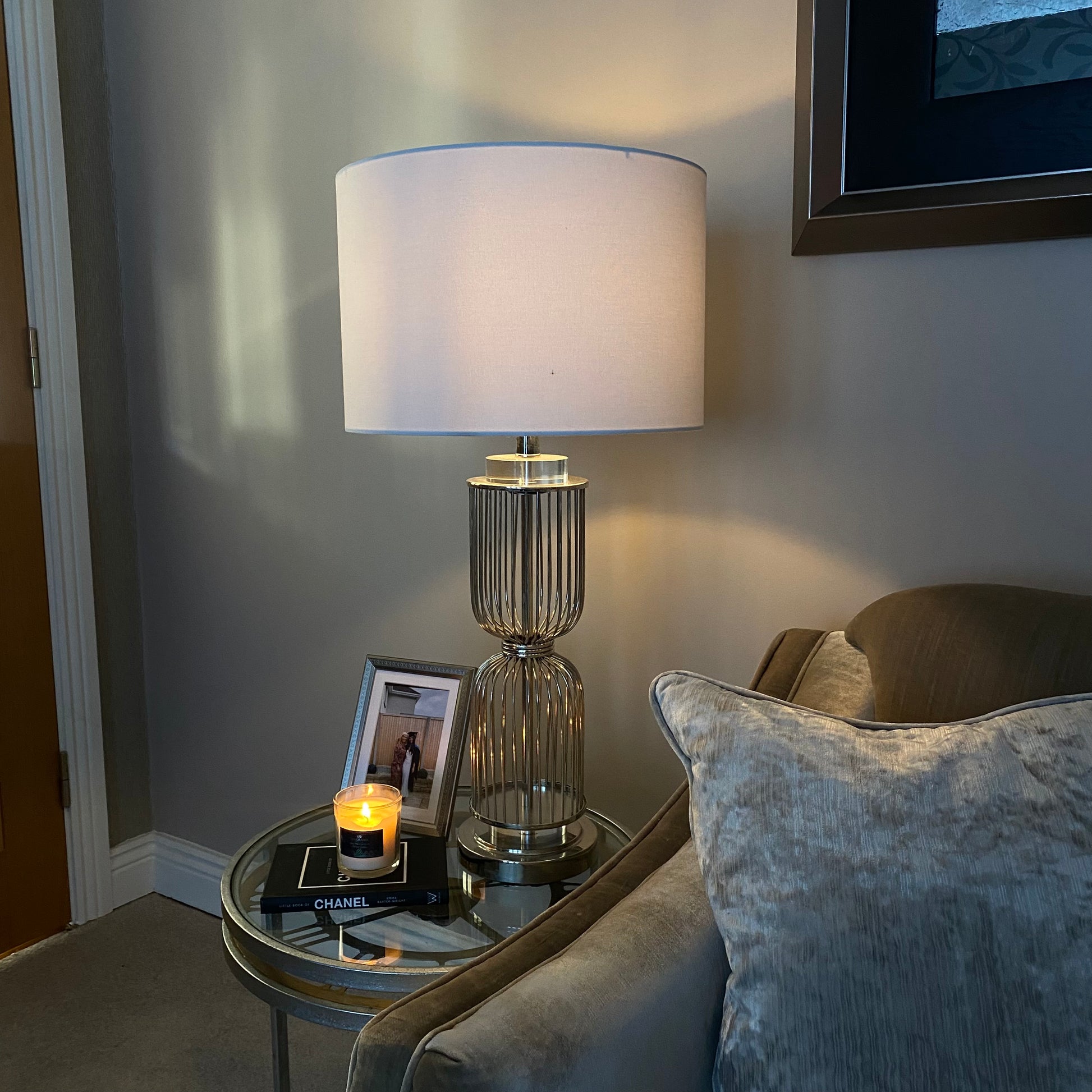 Georgia Silver Modern Table Lamp - Luxury Interiors