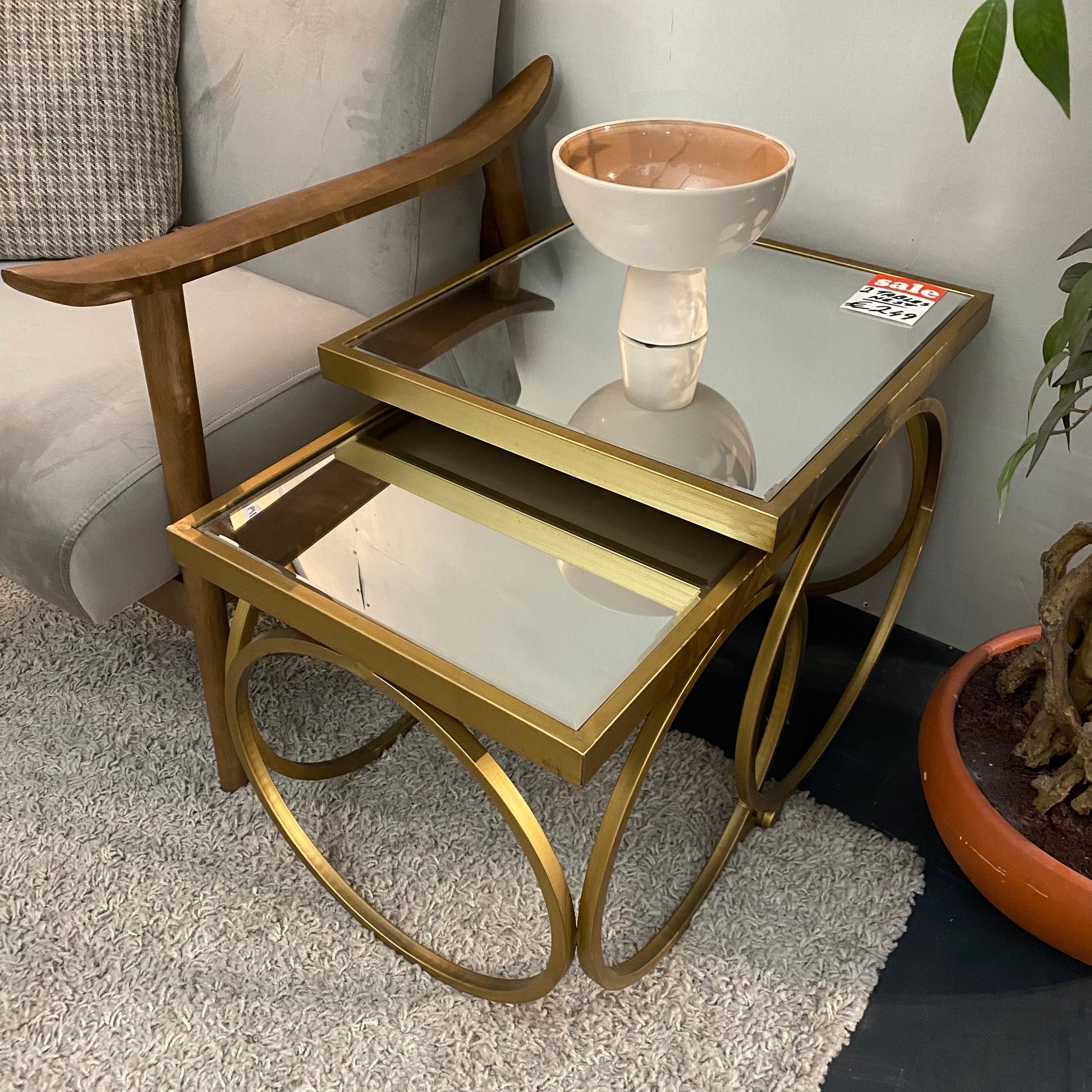 Winston Nest of Tables Gold - Luxury Interiors