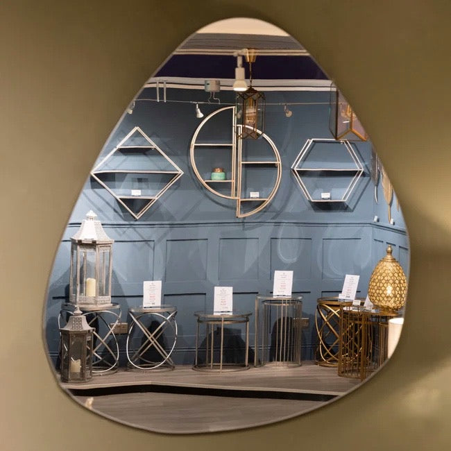 Frameless cobble mirror 88 x 76cm - Luxury Interiors