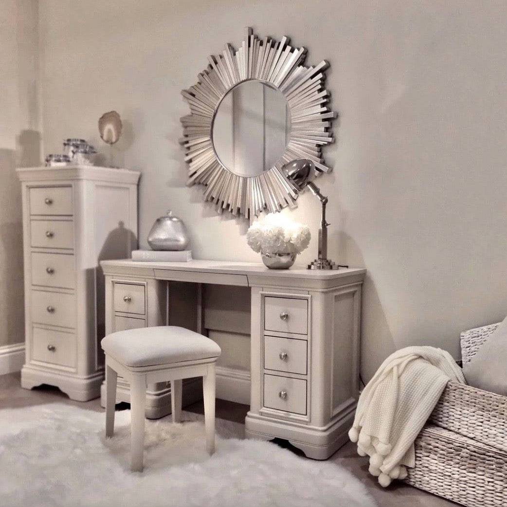 Maria Taupe Dressing Table & Stool - Luxury Interiors