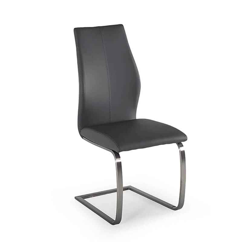 Irvin Brushed Steel Dining Chairs (Pair) - Luxury Interiors