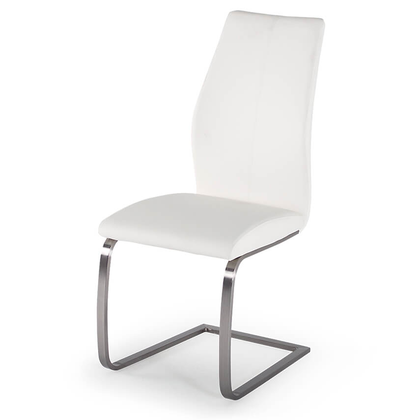 Irvin Brushed Steel Dining Chairs (Pair) - Luxury Interiors