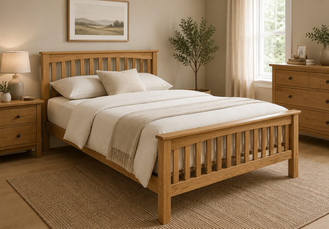 Janet 3ft Solid Wood Bed with Metal Base + Mattress
