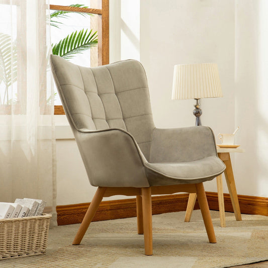 Kayla Grey Velvet Accent Chair - Luxury Interiors