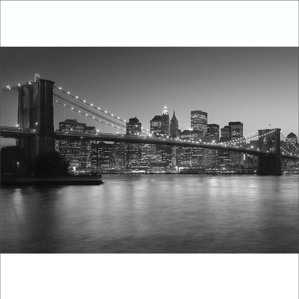 Non Woven Paste The Wall XXL Mural 3.66 X 2.53M Brooklyn Bridge B&W - Luxury Interiors