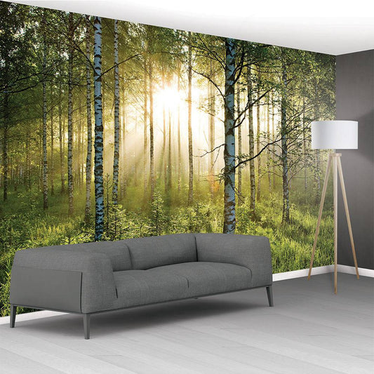 Non Woven Paste The Wall XXL Mural 3.66 X 2.53M Summer Green Forest - Luxury Interiors