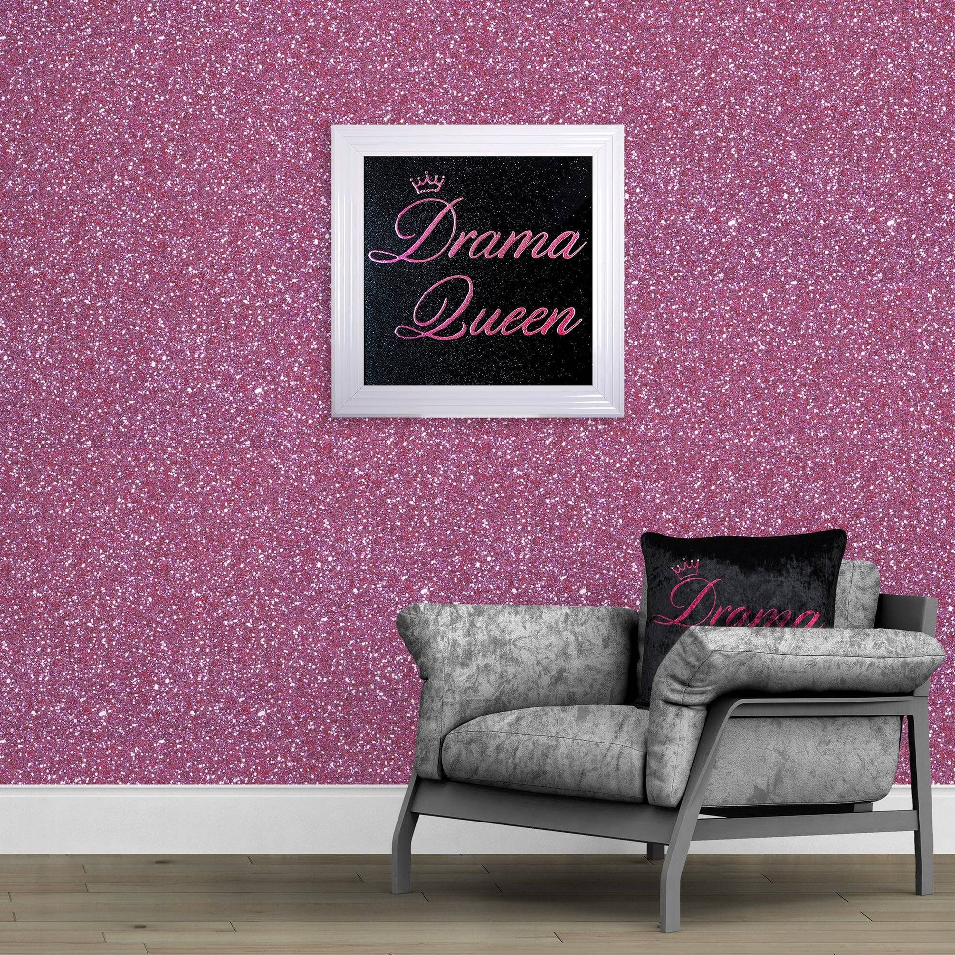 Interiors 148cm Wide- Gun Metal Glitter Fabric Wall Covering 10m Long - Luxury Interiors