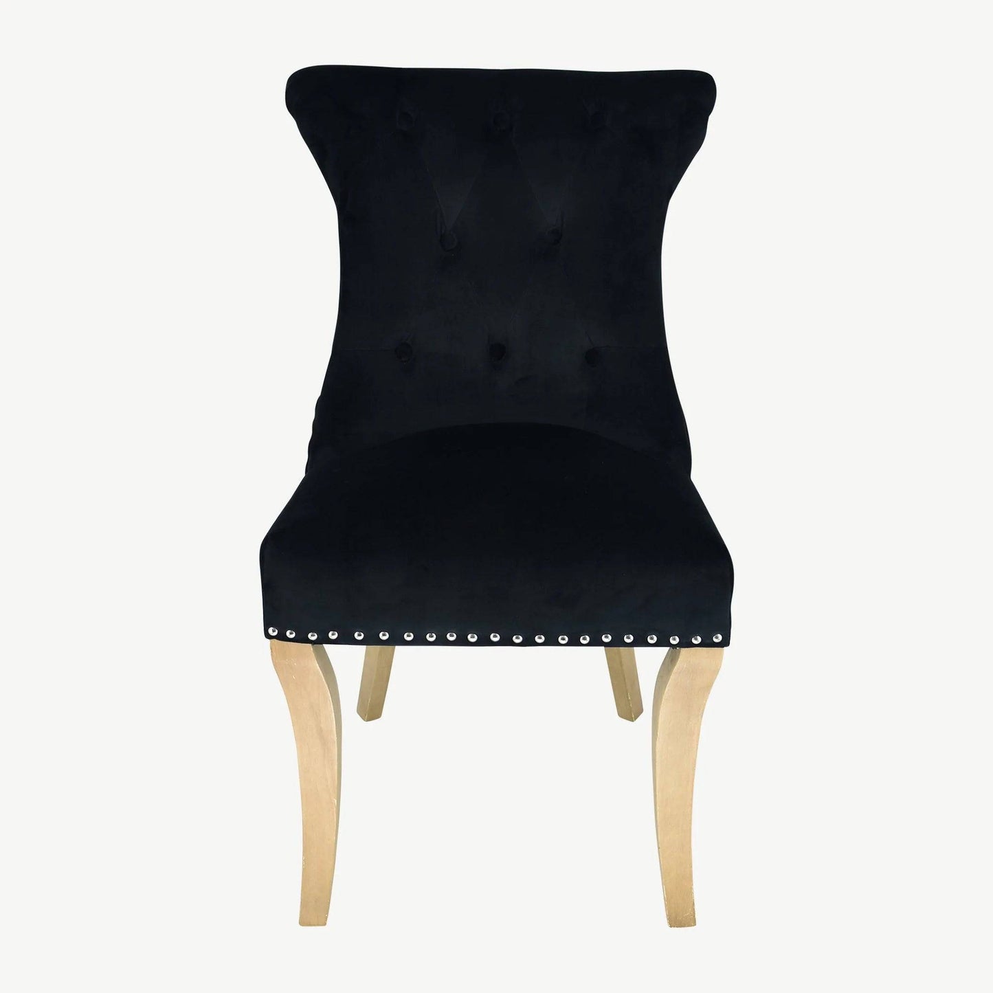 Rochelle Black Velvet Knocker Back Dining Chair (Pair)