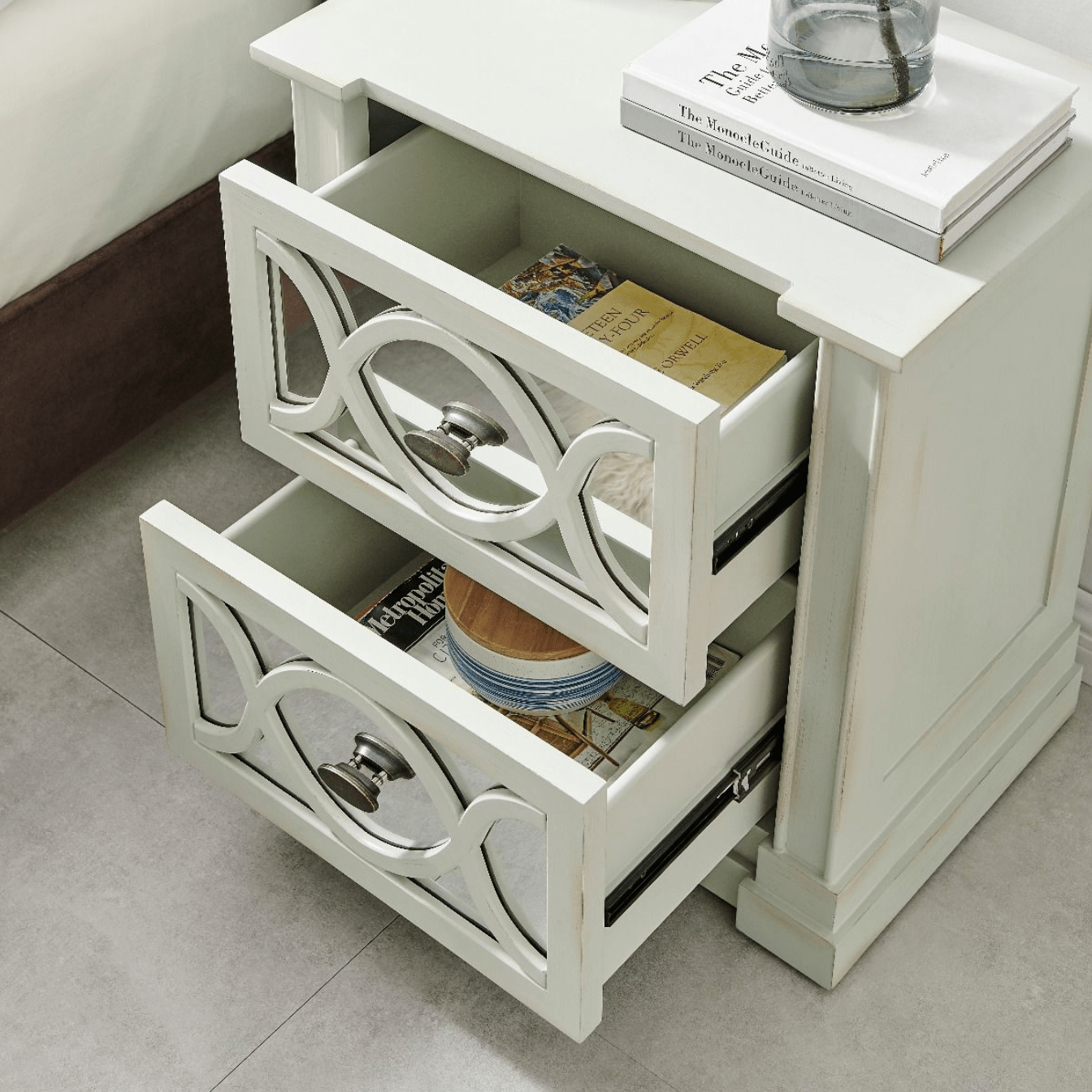 Modena 2 Drawer Side Table