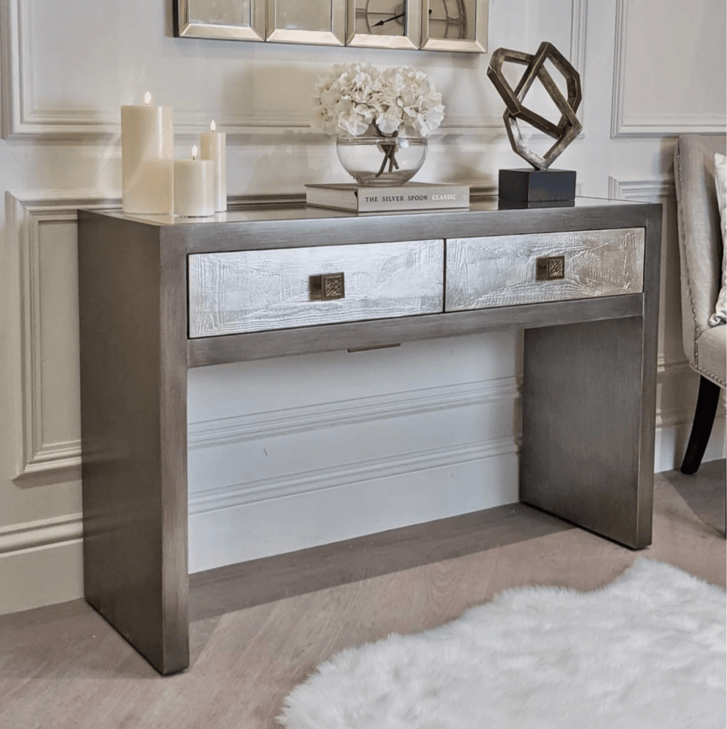 Nova Bronze + Champagne Console - Luxury Interiors
