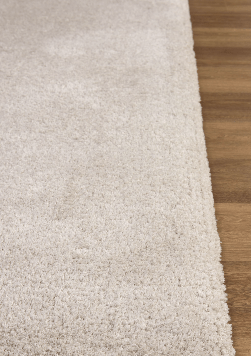 Prada Taupe Polyester Shaggy Rug - Luxury Interiors