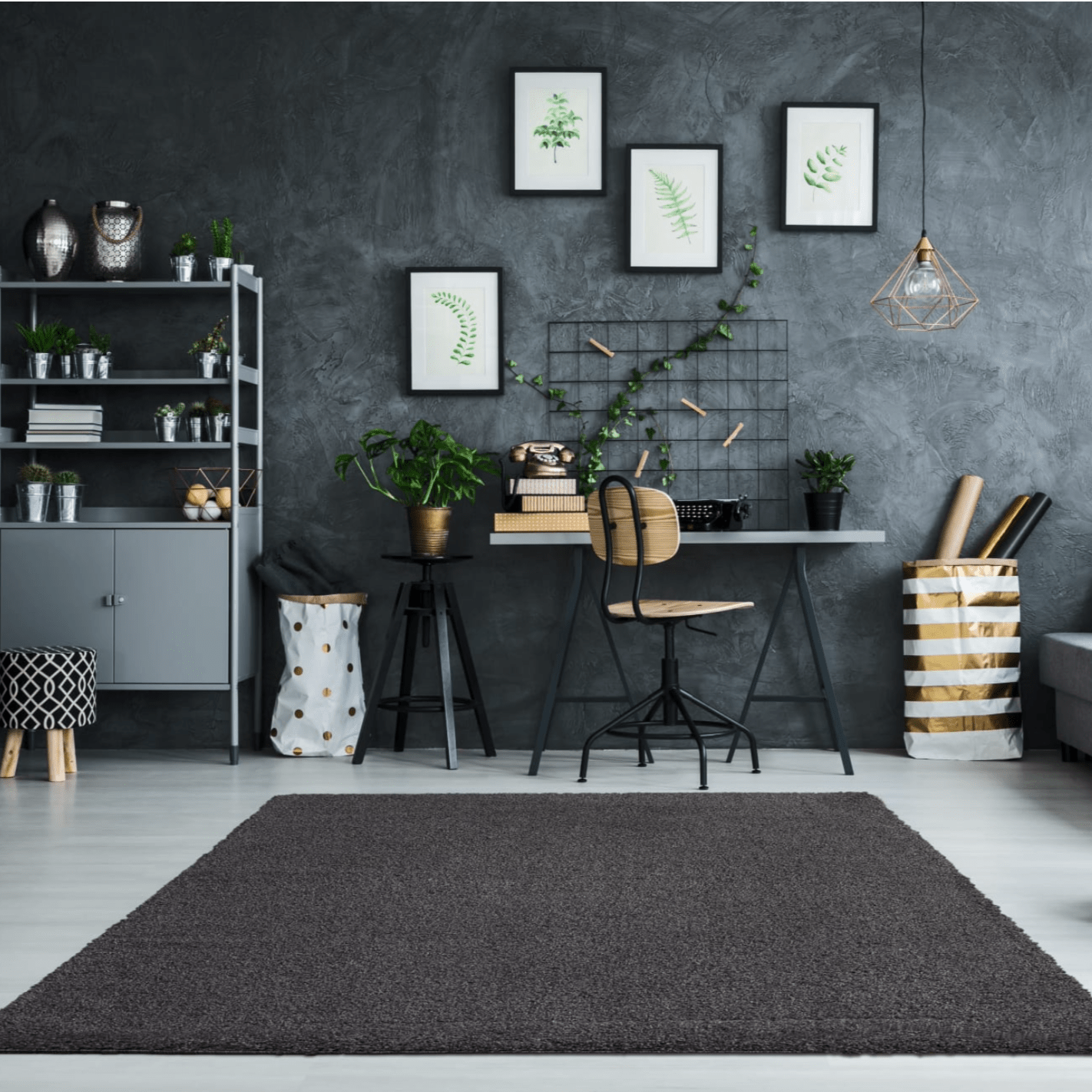 Empire Charcoal Shaggy Rug - Luxury Interiors