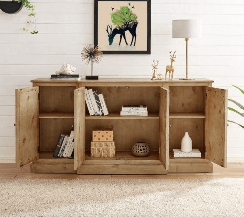 Parker Oak & mirrored sideboard - Luxury Interiors
