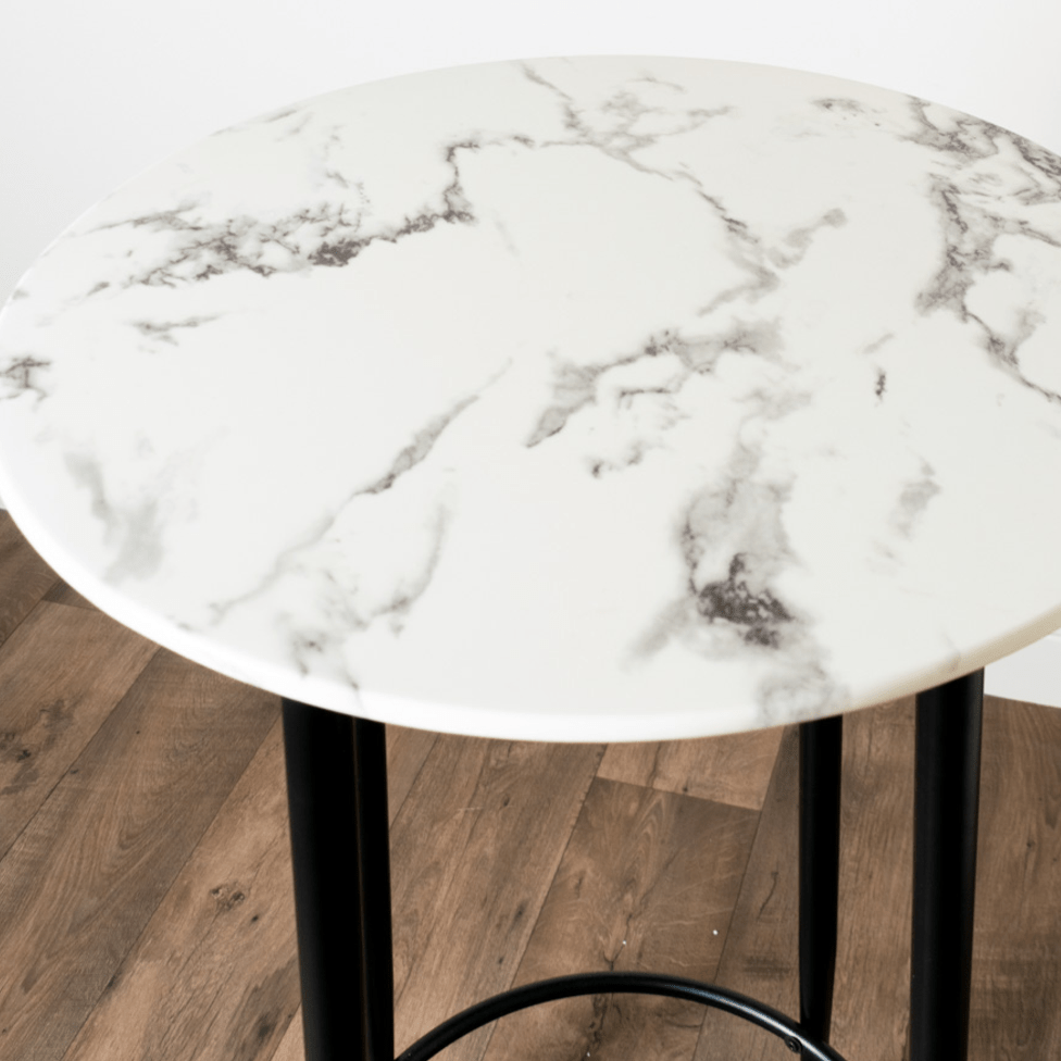 Sofia White Marble Bar Table - Luxury Interiors